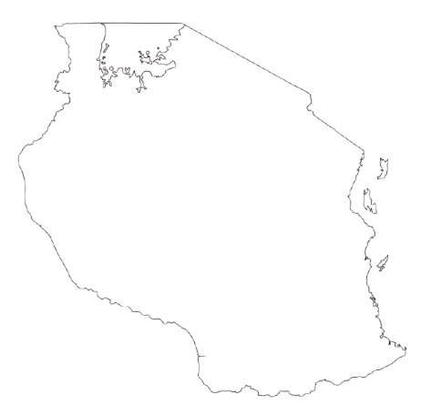 Tanzania outline map showing mineral concession locations